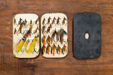 Vintage Salmon Flies and cases