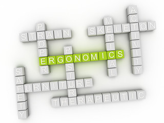 3d Ergonomics word cloud concept
