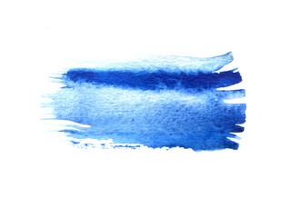 Fototapeta premium Blue watercolor brush strokes with space for your own text