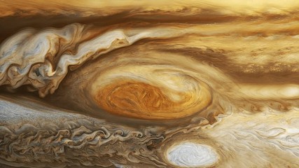 Jupiter's Red Spot realistic cloud movement