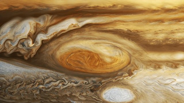 Jupiter's Red Spot realistic cloud movement