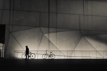 Bikes at Night - Silhouette - City - Tel Aviv, Israel
