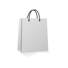 Realistic empty bag for shopping with shadow. Vector illustration