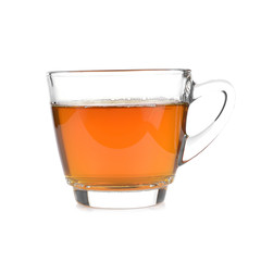cup of tea on white background