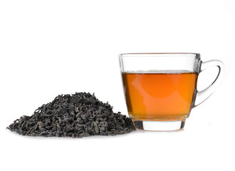 cup of tea on white background