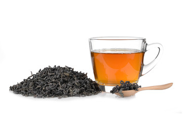 cup of tea on white background