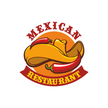 Mexican restaurant vector icon emblem