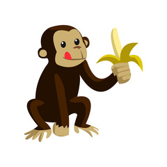 cute monkey color illustration design