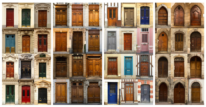 Collage of French doors