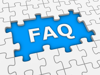 Fototapeta premium FAQ - 3d word in puzzle. 