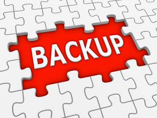 Backup - puzzle with white word. 
