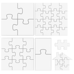 White empty puzzle 3d 