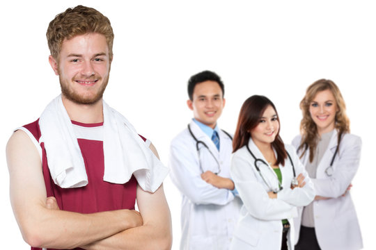 man doing exercise recomended by his doctor