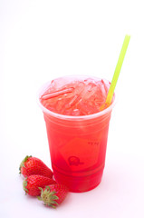 Strawberry juice isolated on white background