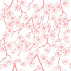 Sakura. Vector seamless pattern