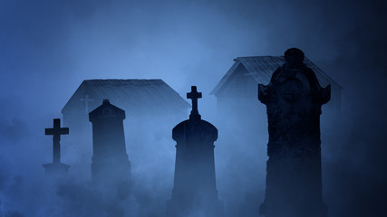 Dark horror gravestone background.	
