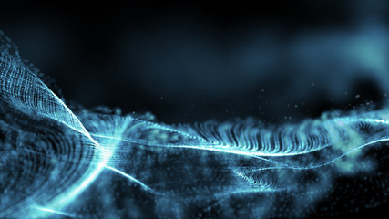 Digital Wave particles Flow Background