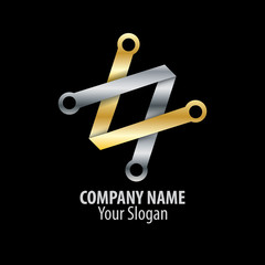 Abstract Initial Letter VA Connect Logo Design