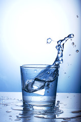 Glass of water with splash
