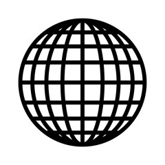 Disco, mirror or glitter ball line art vector icon for music apps and websites