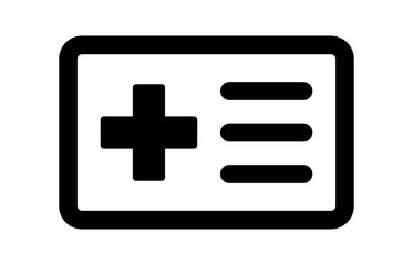Obraz premium Medical health insurance card line art vector icon for apps and websites