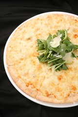 Gorgonzola pizza on table