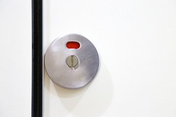 The toilet door is close.