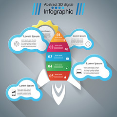 Rocket icon. Abstract  illustration Infographic.