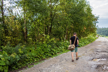 Obraz premium Hiking outdoor photographer