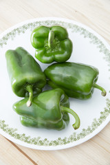 Fresh bell peppers on a plate