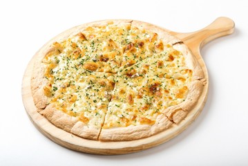 Gorgonzola pizza on table