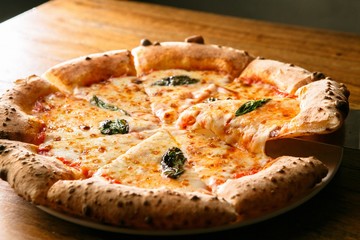  Margherita Pizza on table