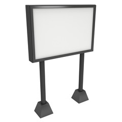 Fototapeta premium Billboard black for outdoor advertising poster. Trade show booth. 3d render isolated on white background