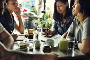 Group Of People Drinking Coffee Concept
