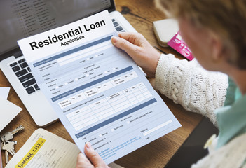 Fototapeta na wymiar Residential Loan Purchase Agreement Estate Living Concept