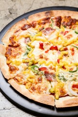 sweet potato pizza on table