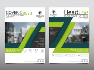Green flyer cover business brochure vector design, Leaflet advertising abstract background, Modern poster magazine layout template, Annual report for presentation.
