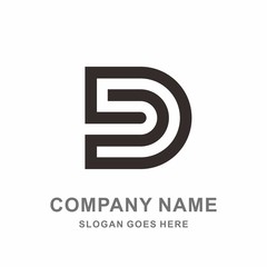 Monogram Letter D Geometric Strips Architecture Interior Furnishing Business Company Stock Vector Logo Design Template 