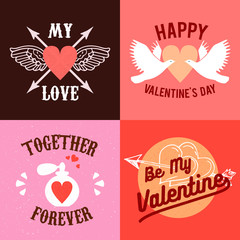 Obraz premium hand-lettered vintage st. valentines card