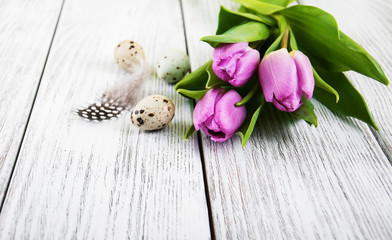 easter background with eggs