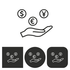 Cash on hand - vector icon.