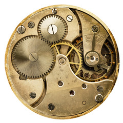 clockwork old mechanical pocket watch, high resolution and detail
