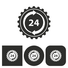 24 hour service - vector icon.