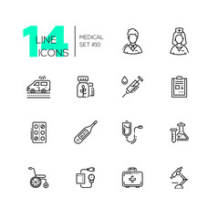 Medical Equipment - line icons set