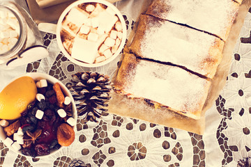 strudel and winter decor