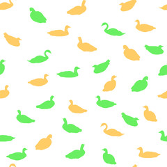 swans and geese. vector seamless pattern