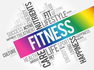 FITNESS word cloud, sport, health concept