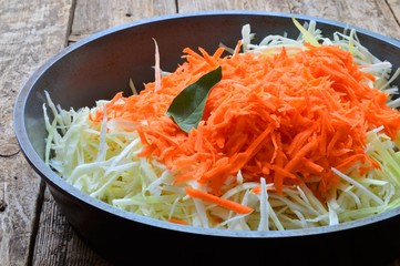 Chopped cabbage and carrot