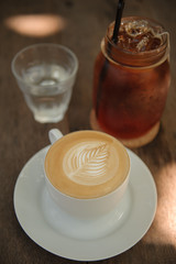 hot Cappuccino art coffee