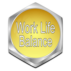 Work Life Balance button - 3D illustration